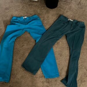 Guys Levi’s jeans ones a teal ones turquoise